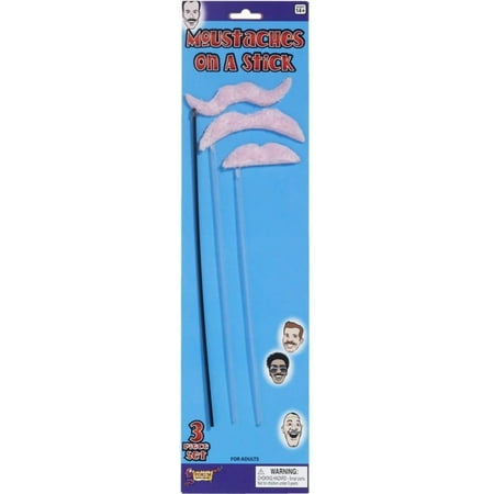 MOUSTACHE STICKS-PINK 3PC/SET