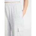 thumbnail image 4 of No Boundaries French Terry Cargo Pants, 30" Inseam, Women's XXS-XXL, 4 of 5