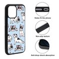 thumbnail image 2 of WIRESTER Shockproof Soft Rubber Cover Case for Apple iPhone 12 Pro Max 6.7" 2020, French Bulldog Funny Playful Postures On Light Blue Background, 2 of 5