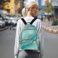 thumbnail image 7 of JIALIOU Mini Backpack Purse for Women Quilted Casual Daypack Small Travel Shoulder Bag, Teal Green Gold Marble, 7 of 7