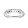thumbnail image 5 of 14K White Gold Ring Band Wedding Diamond Round Emerald Green, 5 of 7
