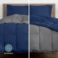thumbnail image 4 of Bare Home 4-Piece Reversible Bed-in-a-Bag - Premium 1800 Collection - Twin XL, Dark Blue/Gray Comforter with Dark Blue Sheet Set, 4 of 10