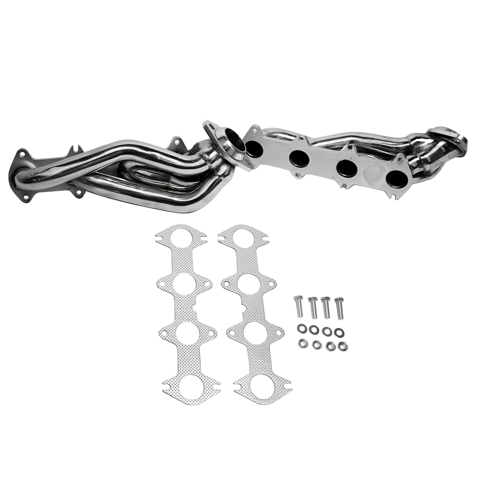Mustrod Stainless Steel Shorty Exhaust Manifold Header for 2004-2010 Ford F-150 5.4L V8