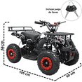 thumbnail image 4 of Cuatrimoto a Gasolina 49cc 2T Suspensión de Resorte Arranque Manual Freno de Disco Carga Máx 50 kg Hasta 40 km/h - Negro, 4 of 8