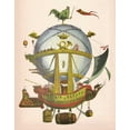 thumbnail image 2 of Fab Funky 26x32 White Modern Wood Framed Museum Art Print Titled - Minerve Hot Air Balloon, 2 of 4