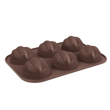

JULYING 6 Cups Non-stick Muffin Pan Pumpkin Shape Baking Mould Cake Mould Cupcake Pan Silica Gel Material Cake Pan Dessert Mould