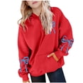 thumbnail image 2 of Sudadera con capucha para niña, con estampado de color, manga larga, informal, deportiva, con capucha, manga larga, sudadera con capucha, top con inserciones en los hombros, blusa de poliéster para ni, 2 of 7