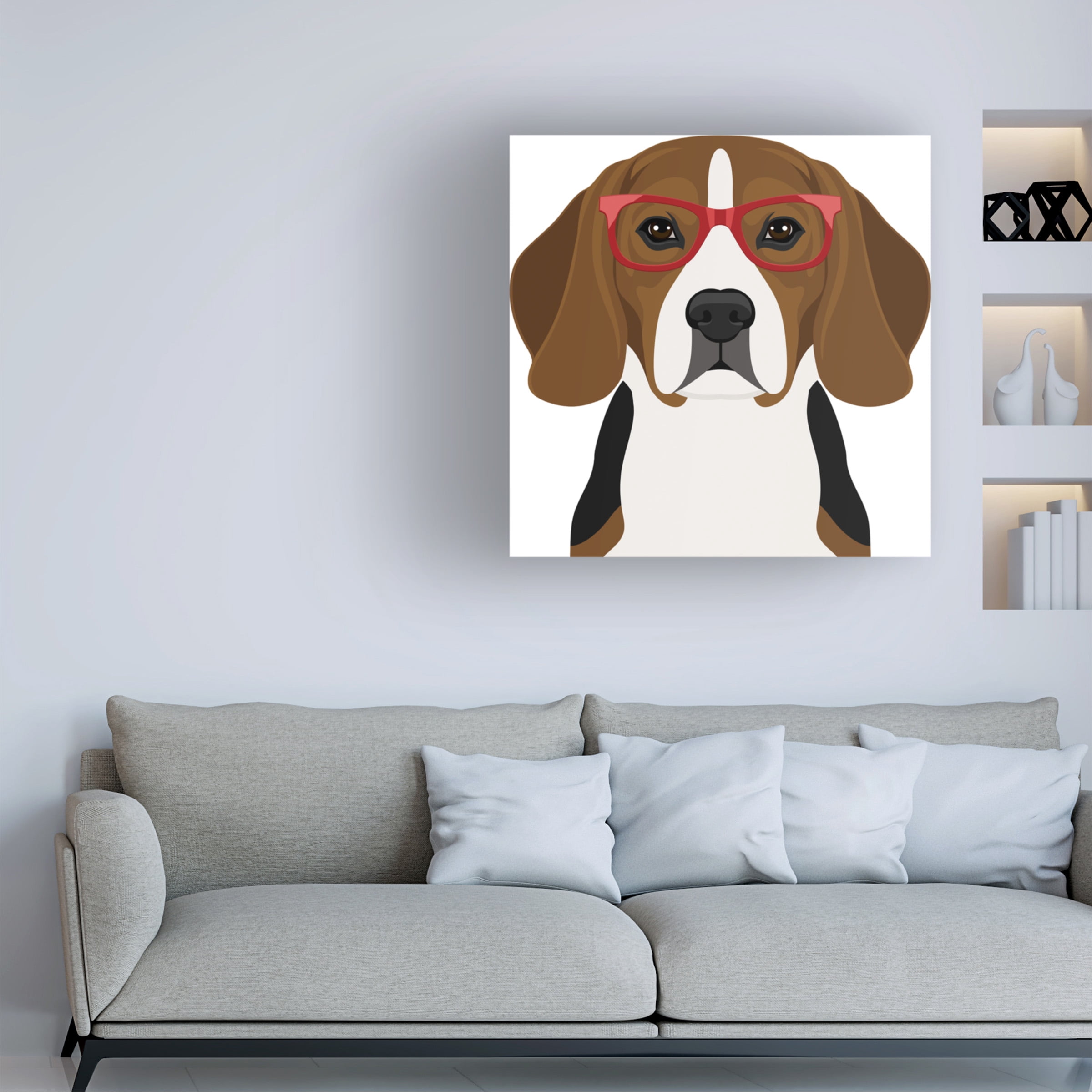 Furbaby Affiliates 'Beagle Wearing Hipster Glasses 2' Canvas Art