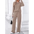 thumbnail image 6 of FreshPretty 2 Piece Matching Lounge Sets for Women Fall Outfits,Airport Travel Outfit,Postpartum Going Home,Cute Comfy Loungewear,Boat Neck Long Sleeve Top,Wide Leg Pants,Winter Clothes, 6 of 7
