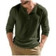 thumbnail image 2 of pstuiky camisa de manga larga para hombre, Top informal holgado de color liso con medio botón, mangas largas y cuello redondo para hombre salir tops l, 2 of 9