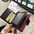 thumbnail image 2 of Egoelife Multi-functional Passport Holder, Leather Travel Document Bag, Crocodile-patterned Bank Card Document Storage Bag, 2 of 6