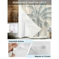 thumbnail image 3 of No Hook Cloth Fabric Shower Curtain with Snap in Liner, Summer Palm Trees Waterproof Shower Curtains Set with See Through Top Window, Tropical Plants Vintage Wood Grain Bath Curtains Shower 72"x84", 3 of 6