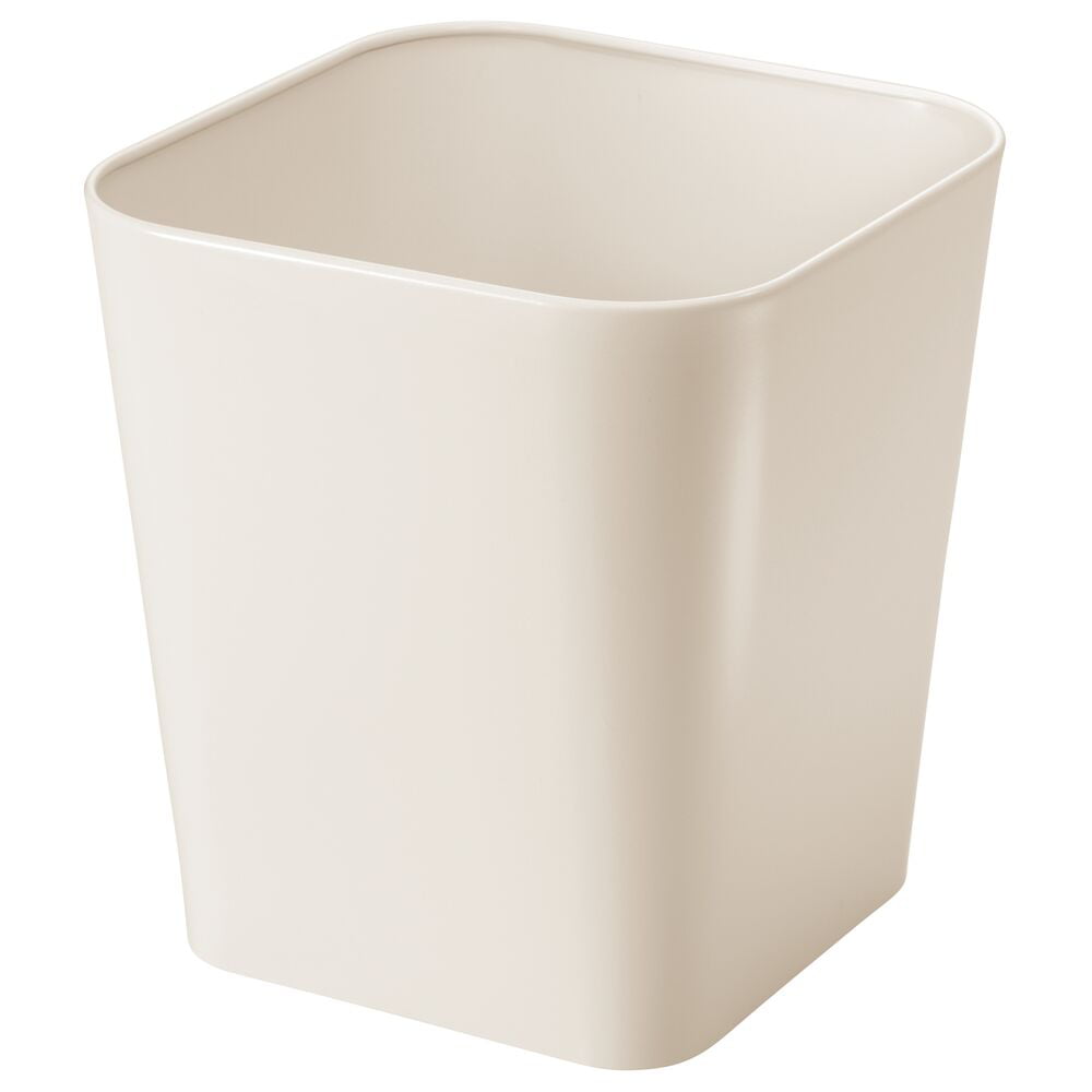 mDesign Square Shatter-Resistant Plastic Small Trash Can Wastebasket Home Offices Garbage Container Bin for Bathrooms 2 Pack Powder Rooms Soft Brass Finish Kitchens