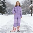 thumbnail image 2 of ZACPNCV Snow Suit for Kids Boys Girls One Piece Snowsuit Waterproof Windproof Winter Outdoor Overalls Snowboarding Ski Suits Purple 1-2 Years, 2 of 9