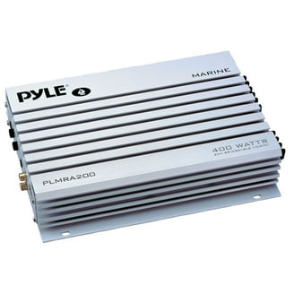 Pyle Hydra Marine Amplifier Upgraded Elite Series 400 Watt 2 Channel Bridgeable Audio Amplifier-Waterproof, Dual MOSFET Power Supply, GAIN Level Controls, RCA Stereo Input & LED Indicator (PLMRA200