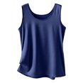 thumbnail image 6 of Tank Top for Women Satin, Summer Comfy 2026 Casual Loose Lightweight Sleeveless Shirts, Navy 2XL, 6 of 6