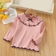thumbnail image 6 of Mnyotv Cute Bow Ruffle Tops for Girls Fall Clothes Long Sleeve Thermal Undershirts Top Size 3-4Y, 6 of 7