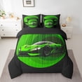 thumbnail image 2 of jejeloiu Sport Car 7-Piece Twin Bedding Sets,Speed Game Bedding Comforter Set,Green Black Sheet Sets For Boys Teens,Super Cozy Room Decor Reversible, 2 of 8