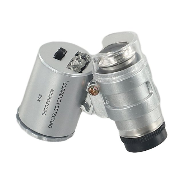 Loupe Led Compacte 60X pour Microscope de Téléphone Portable avec Lumière Led pour Insectes et Inspection de Bijoux
