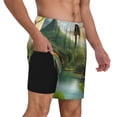 thumbnail image 2 of Fotbe Lake Forest Dinosaur Men’s Swim Trunks Quick Dry Swim Shorts Board Shorts with Mesh Lining-3X-Large, 2 of 9