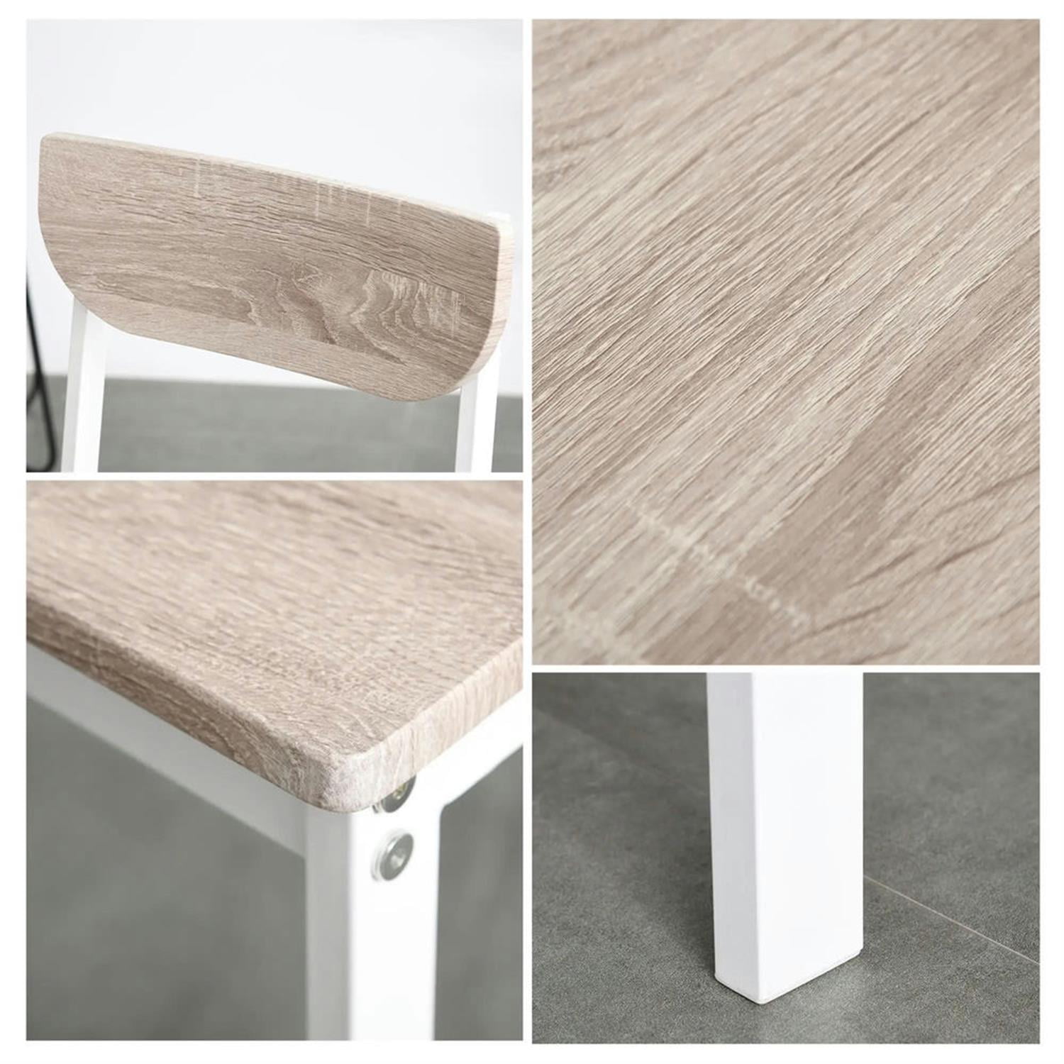 Demi Bonn 5 Piece Dining Table Set for Small Spaces, Extendable Kitchen Table and Chairs for 4 Dining Room Set with 2 Drop Leaf, 4 Chairs, White