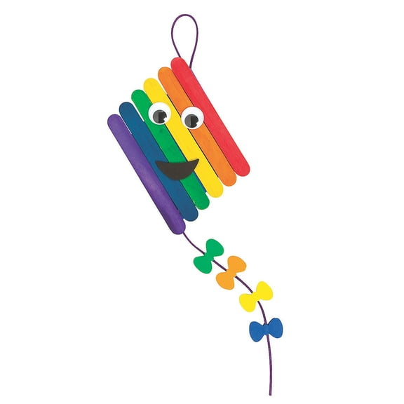 Craft Stick Kite Ornament Craft Kit, Makes 12, Craft Kits, Party Supplies, 12 Pieces