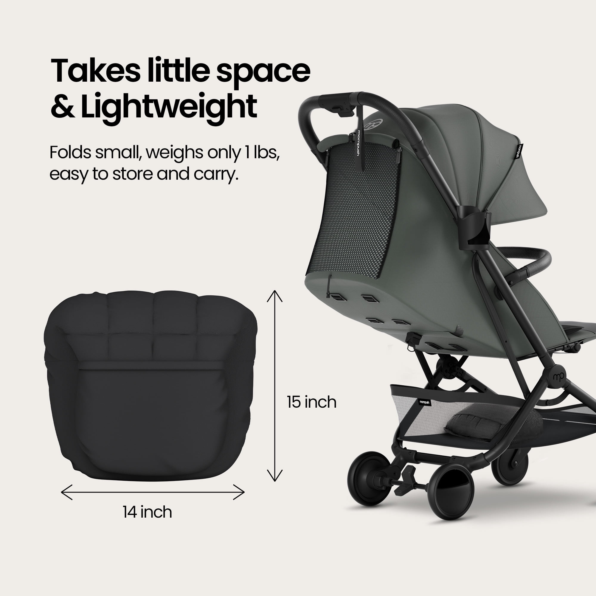 Mompush Baby Stroller Bunting Bags, Cozy Warmth & Temperature Lock, Winter Sleeping Bag with Cover for Baby, Easily Attach to Mompush Stroller Universal