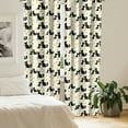 thumbnail image 2 of Ambesonne Feminine Curtains, Dog Cat Pet Love Romance, Pair of 28"x84", Beige Black Red, 2 of 5