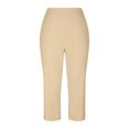 thumbnail image 7 of Mohiass Capri Pants for Women Summer Wide Leg Capri Pants with Pockets Tummy Control Yoga Capris Plus Size Cropped Pants Beige S, 7 of 7