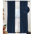 thumbnail image 1 of Cortinas 100% de lino opaco, 50 x 213 cm, color azul medianoche, 1 of 7