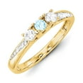 thumbnail image 2 of 14K Yellow Gold Ring Band Mother's & Family Semi Mount Diamond center Stone Mounting 4 mm, 2 of 3