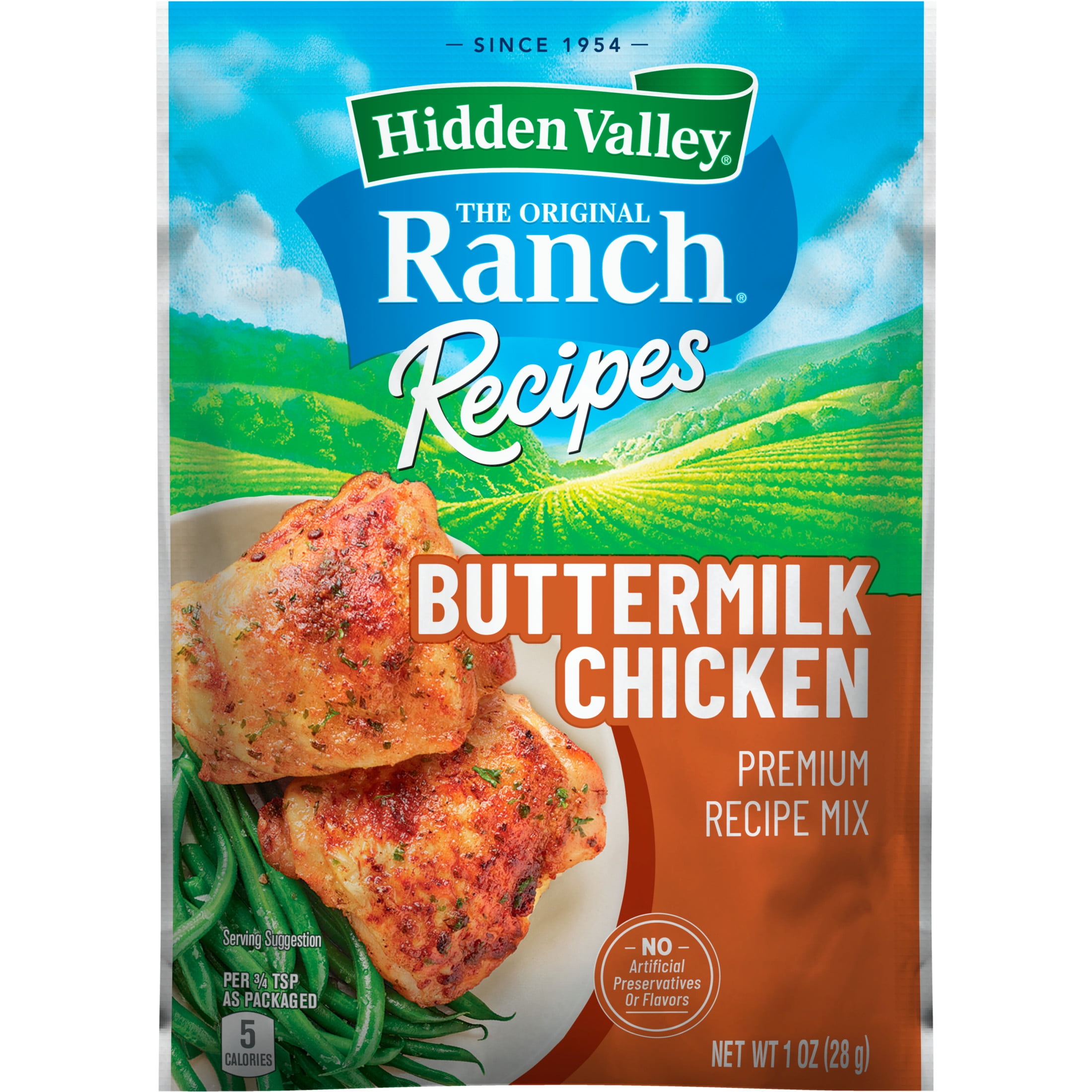 Hidden Valley Ranch Recipes Buttermilk Chicken Premium Seasoning Mix, 1 oz Packet