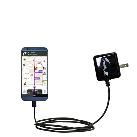 Gomadic Intelligent Compact AC Home Wall Charger suitable for the HTC Desire 510 - High output power with a convenient, foldable plug design - Uses Ti