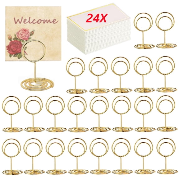24Pcs Table Number Holders, Place Card Holder, Table Sign Stand, Photo Picture Holders for Centerpieces, Wedding, Party, Birthday