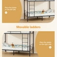 thumbnail image 5 of Zimtown Twin over Twin Steel Bunk Beds Frame Ladder Bedroom Dorm Room,Blue, 5 of 8