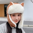 thumbnail image 3 of SikaFu New Cute Ears Women Winter Hat Ladies Thick Warm Russian Hat Female Fleece Snow Ski Trapper Earflap Cap Women Bomber Hat, 3 of 6