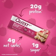 Quest Protein Bar, White Chocolate Raspberry, 20g Protein, Gluten Free, 4 Ct