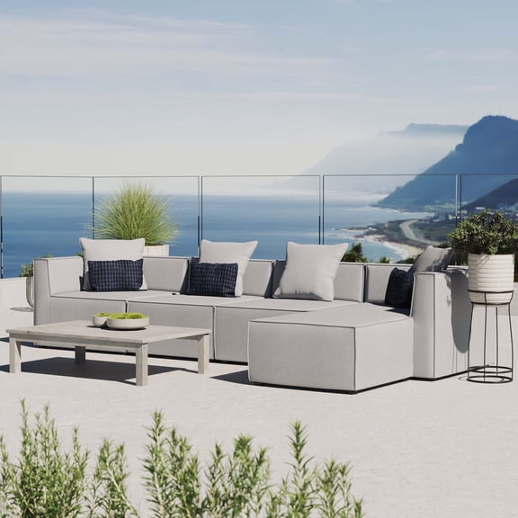 Modway Saybrook 5-Piece Outdoor Patio Upholstered Sectional Sofa