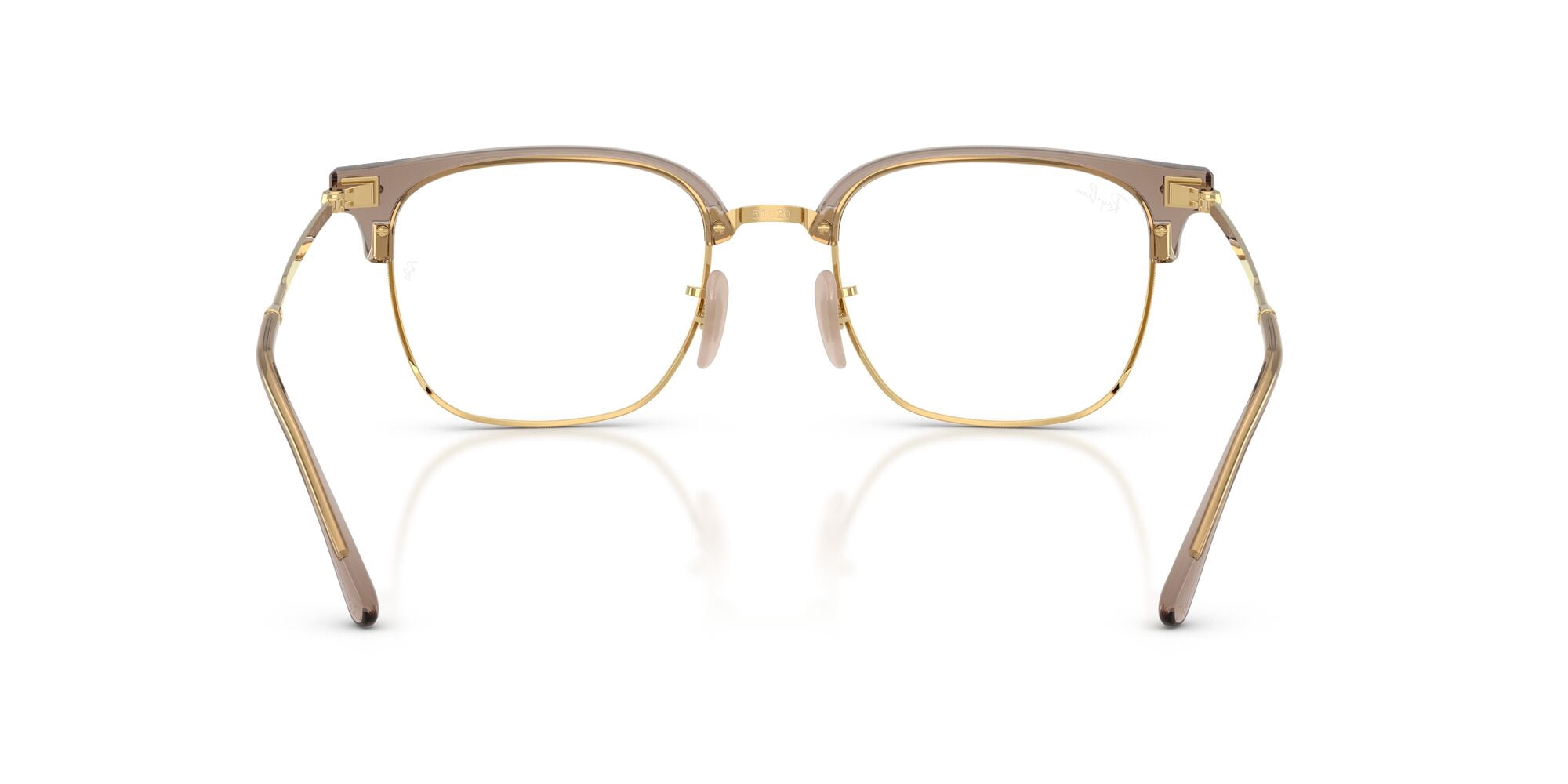 Ray-Ban Unisex Size 51 New Clubmaster Prescription Eyeglasses, Beige on Gold/Demo Lens