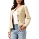 thumbnail image 4 of CHAQUETA VINTAGE PARA MUJER INSPIRE CHIC, CHAQUETA CORTA LIGERA CON BOTONES Y BOLSILLOS, TALLA S, CAQUI, 4 of 6