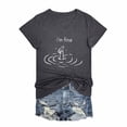 thumbnail image 2 of Active Tops Women T-Shirts I'm Fine Tee Shirt Funny Graphic T Shirts For Women Loose Fit Sarcastic Saying Gray XXL, 2 of 5