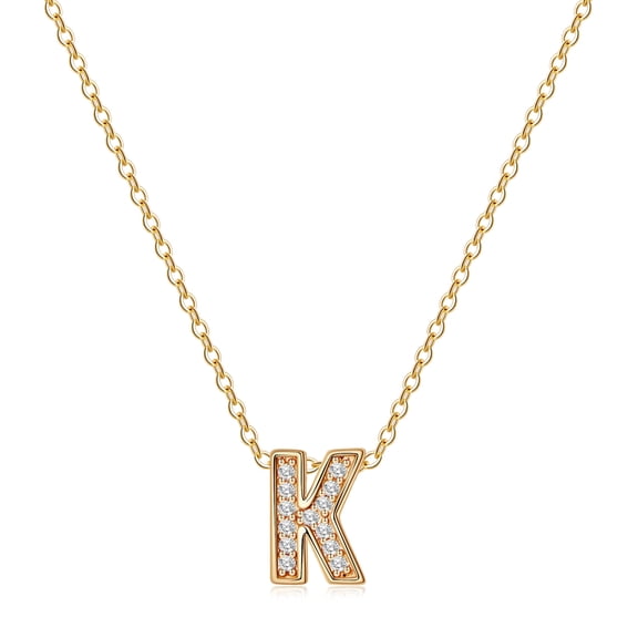 TINGN Tiny Initial Necklace for Women Cubic Zirconia Letter Initial Pendant Monogram Necklace