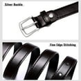 thumbnail image 5 of Timarkment 2pcs Belts for Womens Solid Color Belt Silver Pin Buckle Black Silver Women Leather Belts, 5 of 9