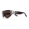 thumbnail image 6 of Womens Gaudy Fancy Hinge Flat Top Shield Rectangular Plastic Sunglasses Tortoise Silver - Brown, 6 of 8