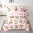 thumbnail image 2 of Manfei Cartoon 26 Letters 7 Pieces Bedding Comforter Set,Colorful Abc Alphabet Full Bedding Set,Cute Rainbow Loves Fitted Sheet Flat Sheet For Girls Kids,Luxury Bedroom Decor Reversible, 2 of 8