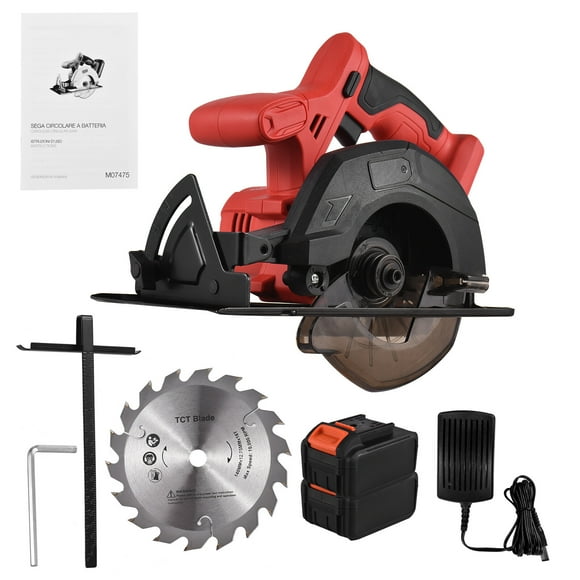 Mistaha 20V Cordless Circular Saw with Variable Speed 3800RPM, 140mm 5-3/8" Blade, 18T, Max Cutting Depth 41mm(90°)+36mm(45°), 2 * 2.0Ah Lithium Battery, US Plug, ABS+FE+CU Material