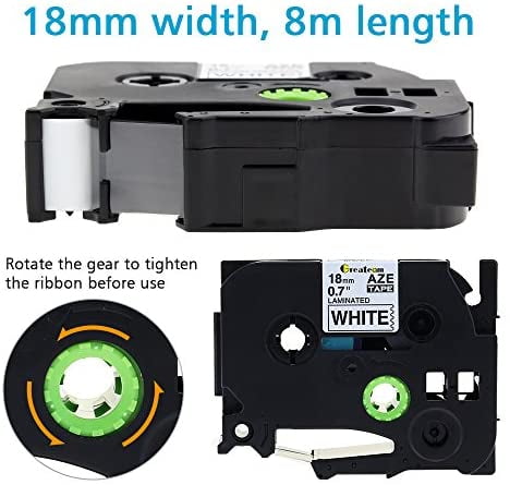 Black Compatible Label Tape Replacement For Brother P-Touch TZe 18mm 0.7 Inch 