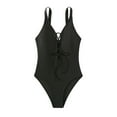 thumbnail image 2 of TrendVibe365 Swimwear for Women Adjustable Strap V Neck One-Piece Backless Monokinis Hollow Cutout String Tie Solid Beachwear Sexy Slimming Bikinis Tankinis for Holiday, Travel and Seaside, 2 of 8