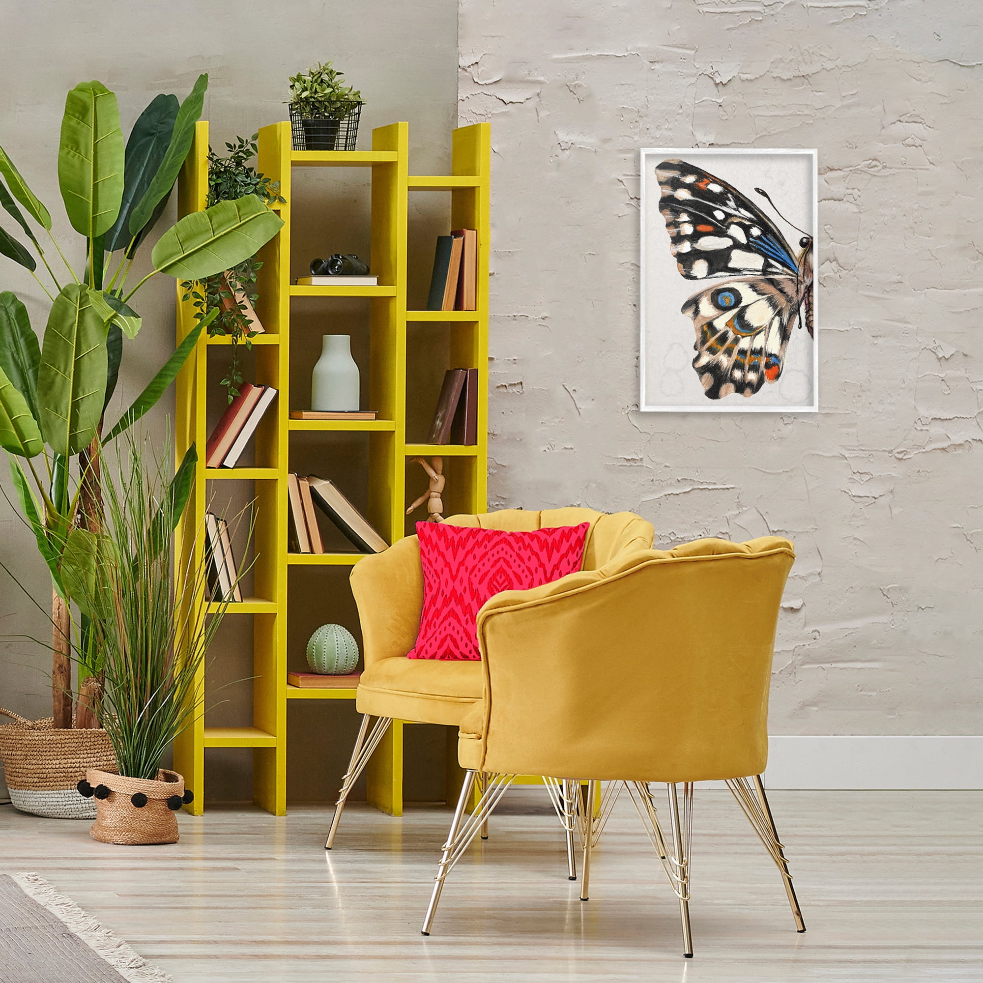 Stupell Industries Spotted Butterfly Wing Animals & Insects Painting White Framed Art Print Wall Art, 16 x 24