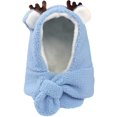 thumbnail image 3 of Conjunto de gorro y guantes de invierno para niños, forro polar cálido de felpa para bebé, lindas orejas de animales, gorro navideño de bosque, capucha, bufanda, manoplas de 3 a 8 años JAMW Sencillez, 3 of 5